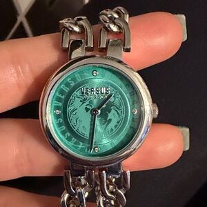 Versace Silver and Turquoise Bracelet